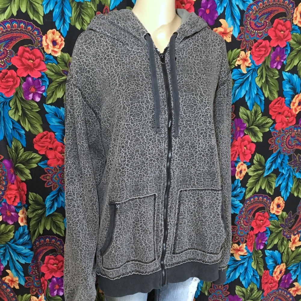 MEN’S RUSTY HOODIE SWEATSHIRT ZIP UP SWEATER MENS SIZE XL ZIPPER JACKET PRINT